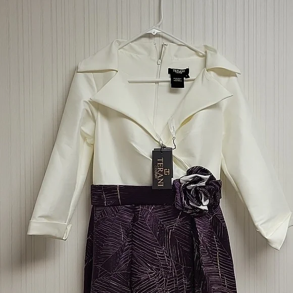Terani Couture Elegant Purple & White Mother Of The Bride Gown Sz 2. New - Picture 7 of 8